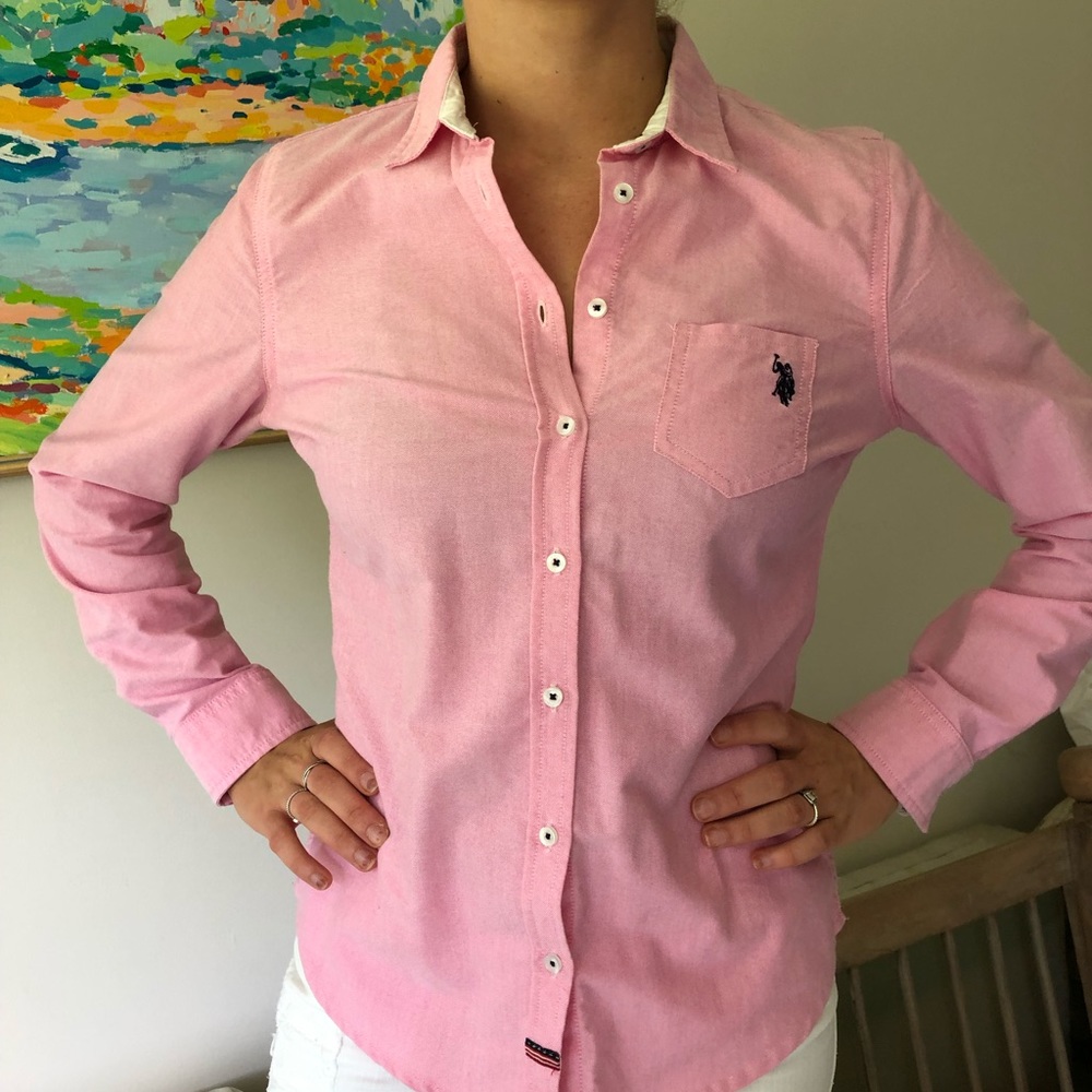 U.S. Polo Assn. button down polo (size medium)